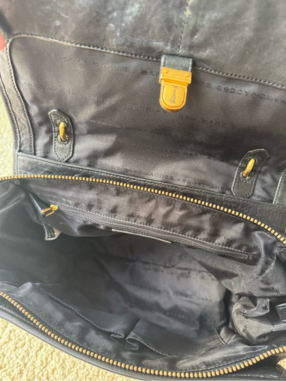 Marc By Marc Jacobs Black Textured Flap Top-Handle Satchel - Picture 7 of 11